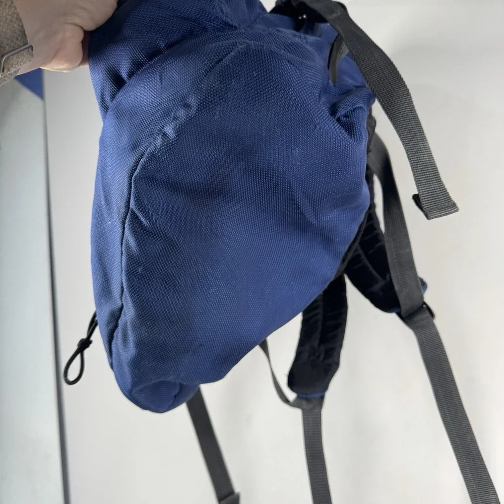 Eddie Bauer Vtg Y2K Blue Nylon Rucksack Camping Outdoor Hiking Backpack 17